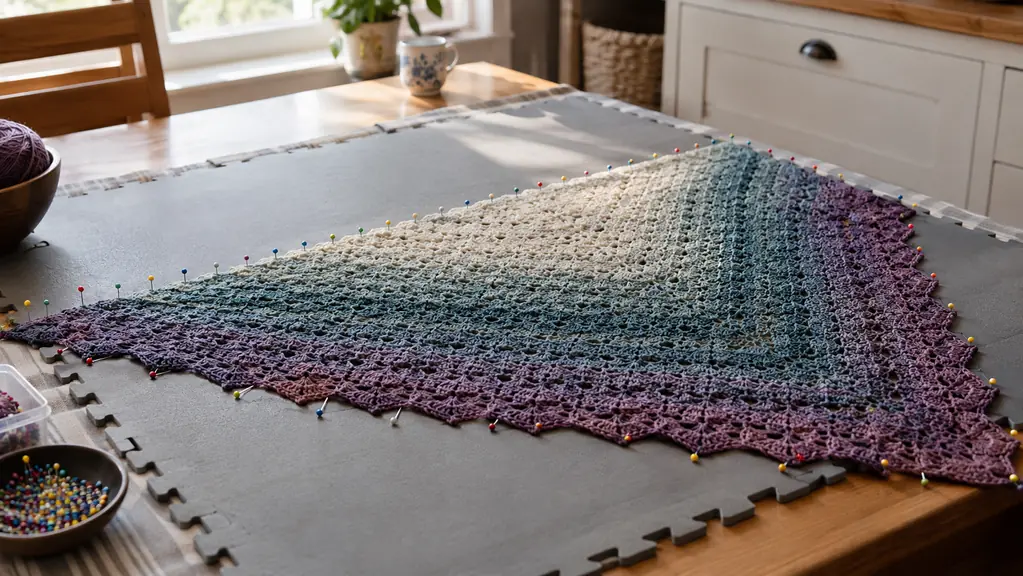 KnitIQ Blocking Mats Review: Blocking Shawls and Squares for a Year